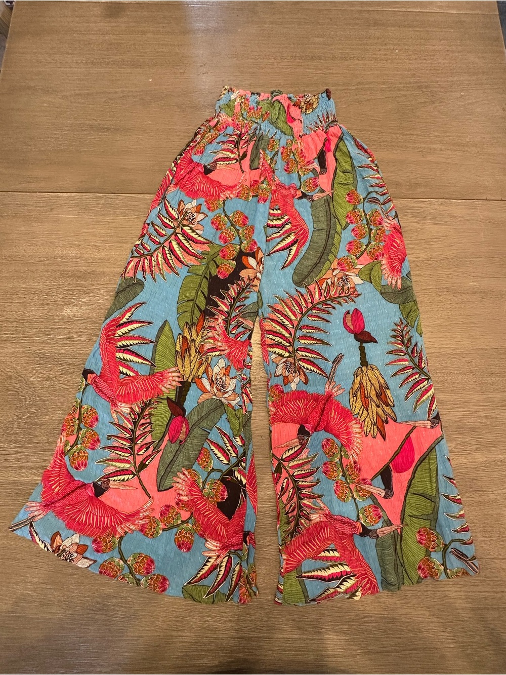 Rachel Rachel Roy Tropical Bird Floral Wide Leg Pants